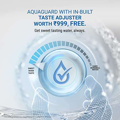 Aquasure From Aquaguard Delight RO+UV+MTDS ,7L storage water purifier,suitable for borewell,tanker,municipal water (White) from Eureka Forbes 2