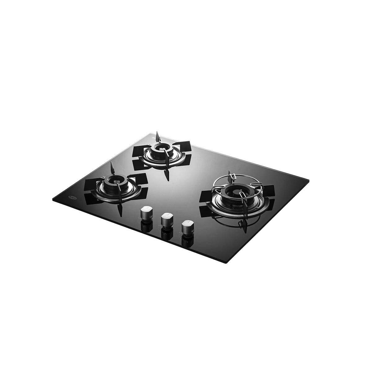 Kaff HBR 603 Brass Auto Ignition 3 Burner Hob (60 cm, Black) 1