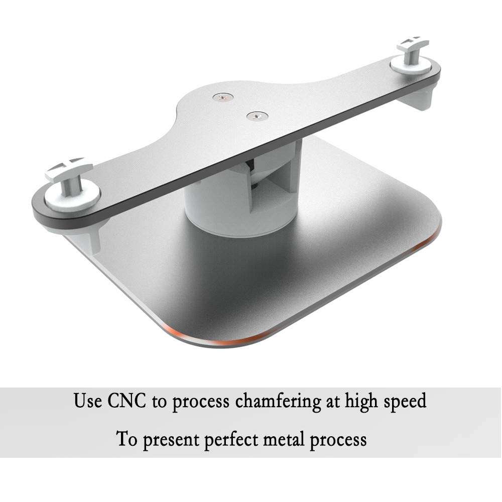 Echo Show Stand Aluminum Swivel Stand for Amazon New Echo Show 2nd Gen Speaker Accessories Horizontal 360 Rotation Longitudinal Angle Change Base White(Rotation Shaft)+Silver MC207-02 3