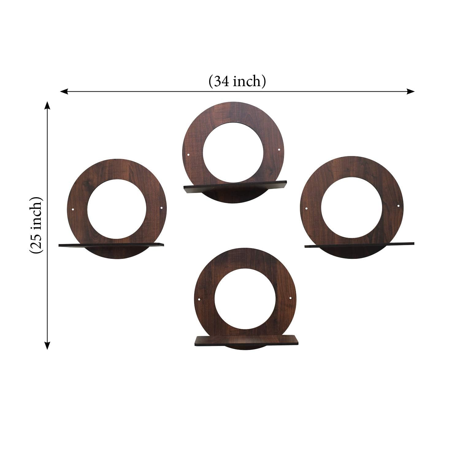 VUF Engineer Wood Round Shape Plant Stand | Engineer Wooden Plant Stand Set of 4 Pieces 4