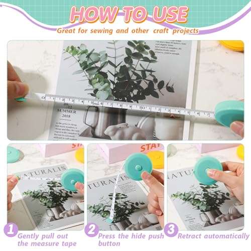 Kigeli 100 Pcs Tape Measure 60 Inch Retractable Measuring Tape Soft Measurement Tape Sewing Fabric Tape Measurer Flexible Pocket Cloth Fabric Measurement Digital Tape for Body (Multicolor) 4