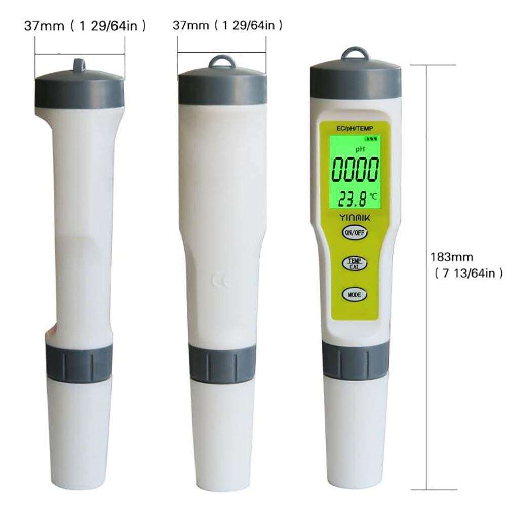 YYONGAO Water Quality Meter, Digital Ph/ec/Temp 3-in-1 Test Pen Ph Value Water Quality Test Pen Pool Home Detection PH with Backlight Precise 4