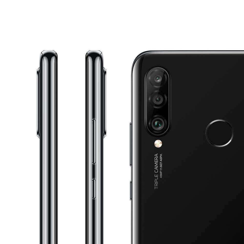 Huawei P30 Lite (128GB, 4GB RAM) 6.15" Display, AI Triple Camera, 32MP Selfie, Dual SIM Global 4G LTE GSM Factory Unlocked MAR-LX3A - International Version (Midnight Black) 6