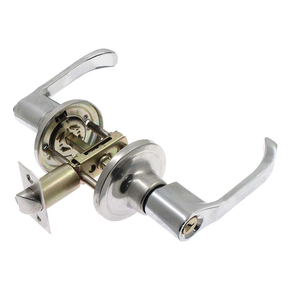 BTMB Keyed Entry Door Lever Handle Lock Exterior Interior Door Levers Stainless Steel with 3 Keys(For doors thicknes: 2-3/4 inch to 3-35/64 inch/70mm to 90mm)-1pc