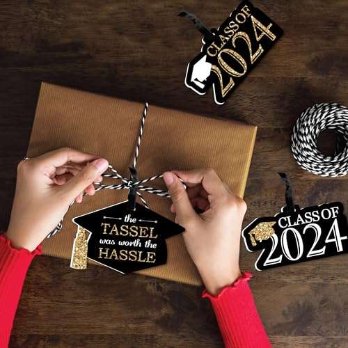 Big Dot of Happiness Tassel Worth The Hassle - Gold - 2025 Graduation Decorations - Tree Ornaments - Set of 12 3