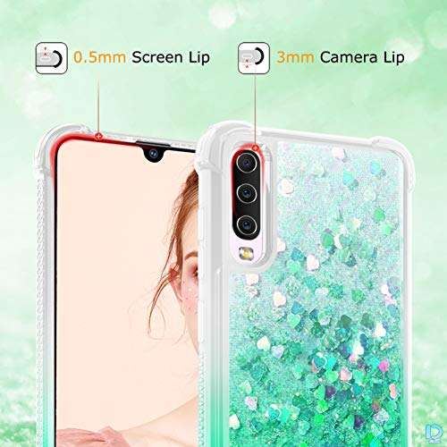 Dzxouui for Galaxy A70 Case,Samsung A70 / A70S Case,TPU Protective Cover for Girls and Women Glitter Bling Sparkle Cute Phone Cases for Samsung Galaxy A70S / A70(Gradient Green) 5