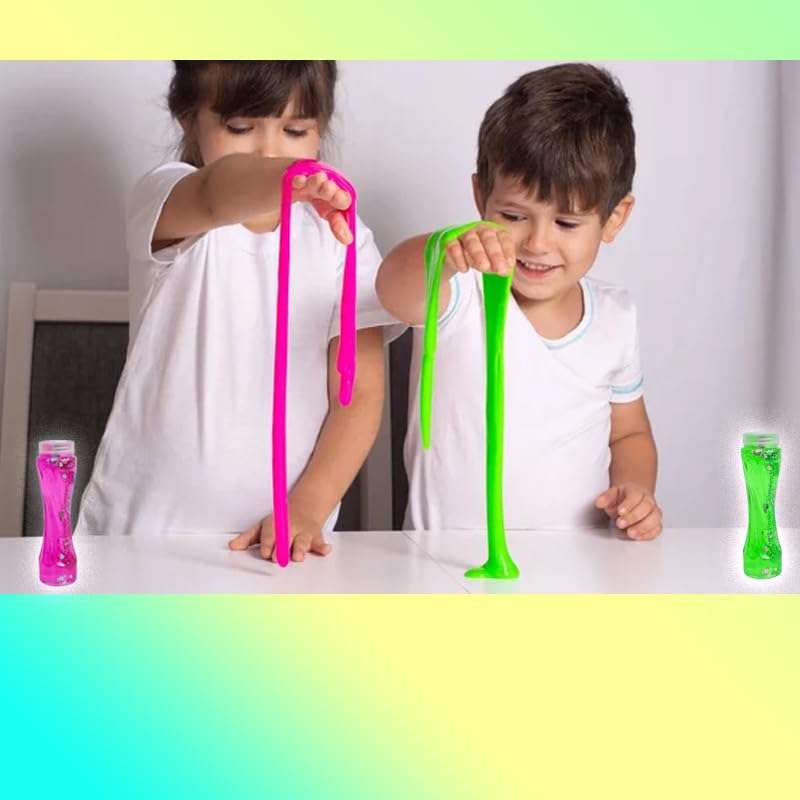 NEEYATI Neon Colored Fruit Scented Slimy Slime Gel Jelly Set Kit Air Dry Magical Crystal Clay Putty Toy Kit for Girls Boys Kids Slime 4