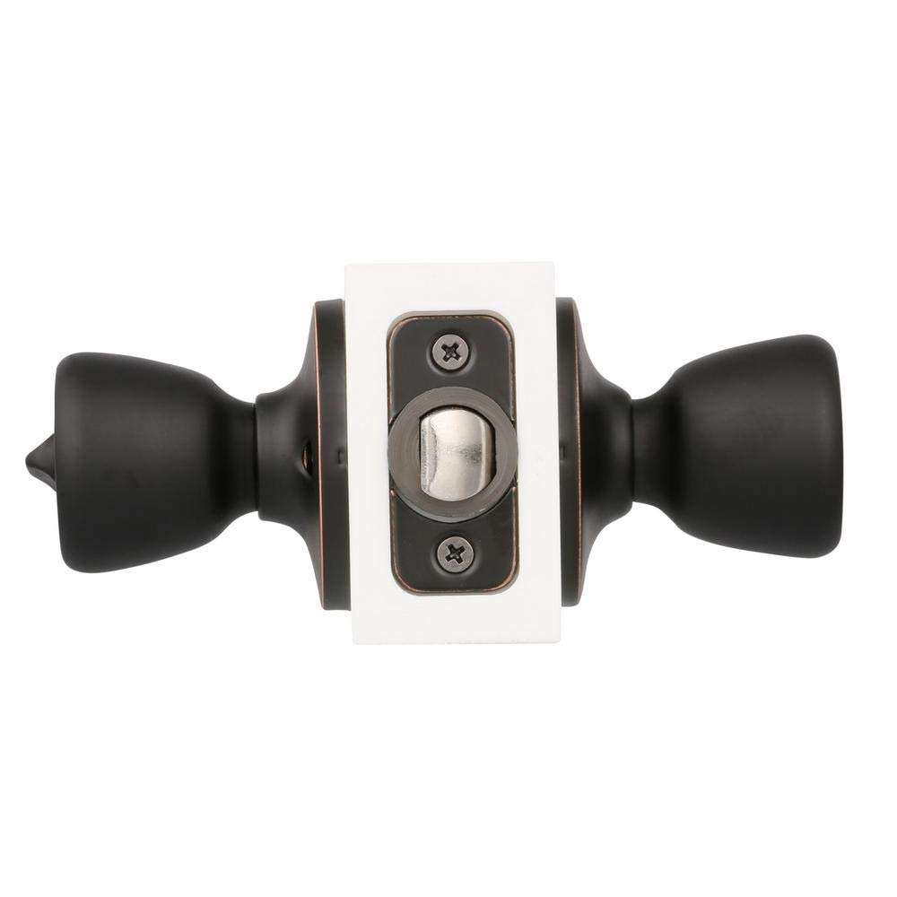 Terrace Oil Rubbed Bronze Privacy Bed/Bath Door Knob with Universal 6-Way Latch (6-Pack) 2