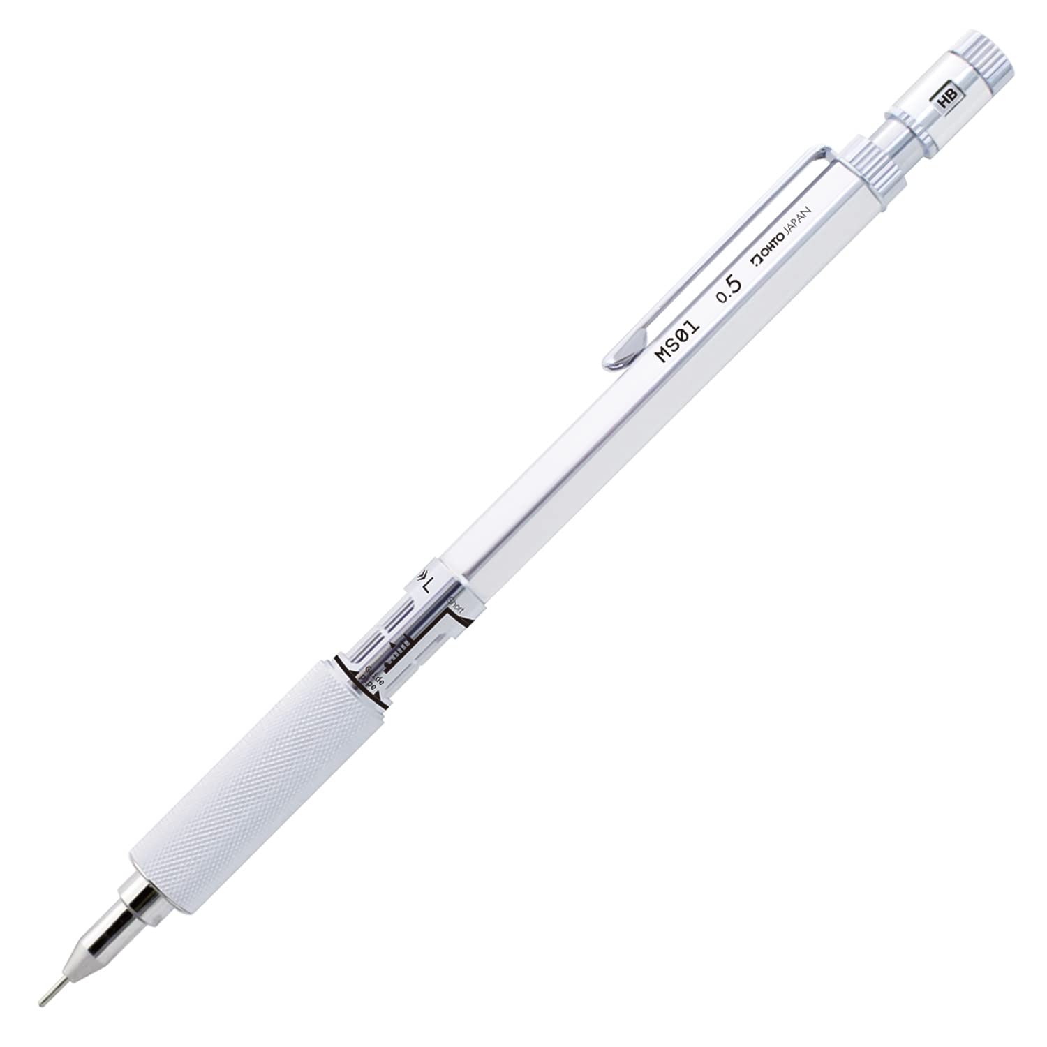 MS01 Mechanical Pencil - 0.5 mm - Silver Color Drafting Pencil with Customizable Lead Length, Durable Metal Build, Ergonomic Grip, and Versatile Design for Professionals and Artists Made In Japan 1