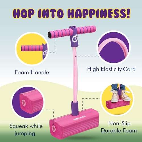 New Bounce Pogo Stick for Toddlers - Foam Jumper for Age 3,4,5,6,7,8 - Outdoor Jumping Toys - Birthday Gift for Toddler Girls and Boys 2