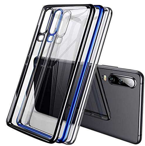 Flow.month Compatible with Huawei P30 Case, Clear Anti-Scratch Shock Absorbing Cover Case with Electroplate Edges for Huawei P30(2020),3 Packs 3 Colors 1