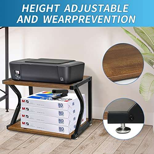 Unistyle Printer Stand with Anti-Skid Pads for Space Organizer,Desktop Stand for Printer as Storage Shelf, Book Shelf, Double Tier Tray for Home Office Organization 2
