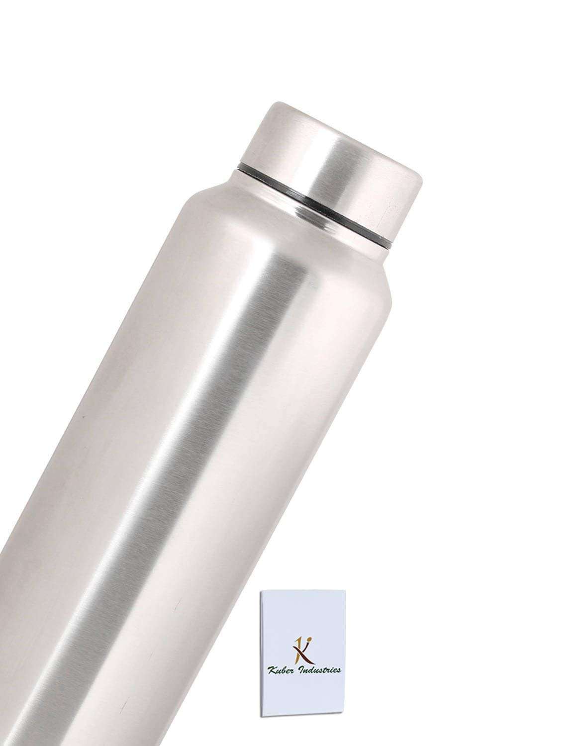 Kuber Industries Stainless Steel 3 Pc Fridge Water Bottle/Refrigerator Bottle/Thunder(1000 ML)-CTKT + Kuber Industries Stainless Steel 3 Pc Fridge Water Bottle Set with Flip Cap 700 Ml (Silver)-CTKT 4