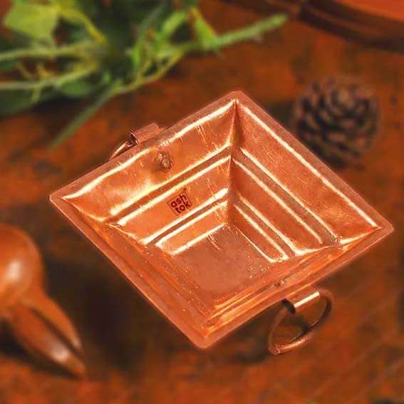 Ashtok Copper Havan Kund, Copper Yagya Havan Kund, Size 6 x 6 Inches, Colour Reddish Brown. 5