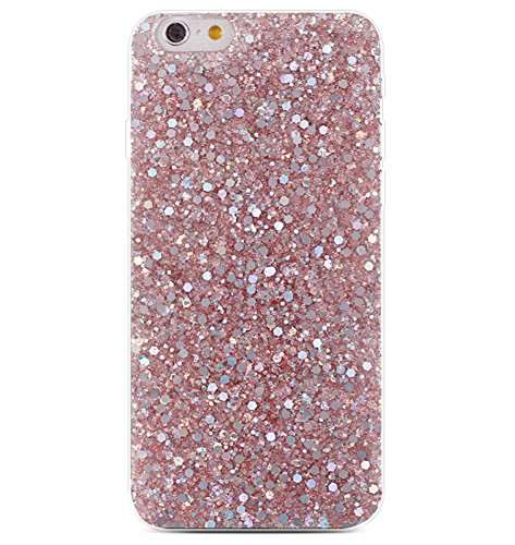 iPhone 8 Plus/7 Plus Bling Case Sparkle Ombre Sequins Polka Dot Air Prism Glitter Translucent Soft TPU Flexible Slim 3D Design Case Cover for iPhone 8 Plus/7 Plus(Pink) 1