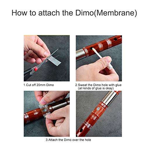 Kmise Bamboo Flute Dizi Traditional Handmade Chinese Musical Instrument Vintage Dizi (D Key) 6