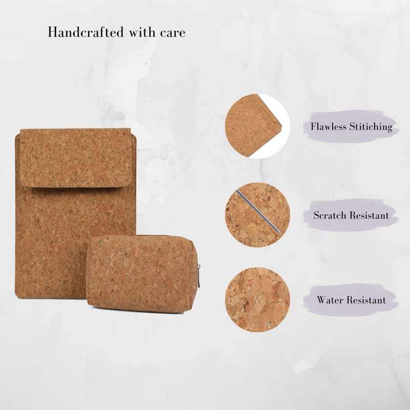 Enthopia 15-15.4 Inch Slim Laptop Sleeve for 15 Inch MacBooks/Other 15 Inch Slim Laptops Protective Cover with Organiser Pouch for Mouse,Charger,Hard Disk,Pen Drive,etc (Plain Cork) 5