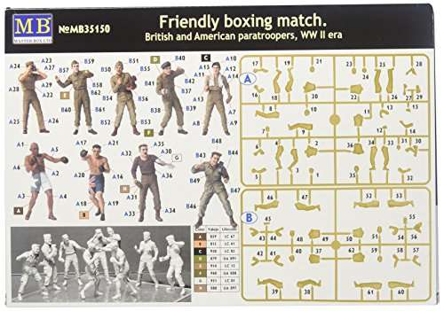 Master Box Models "Friendly Boxing Match" British and American Paratroopers WWII Era Model Building Kit (9 Figures Set), Scale 1/35 2