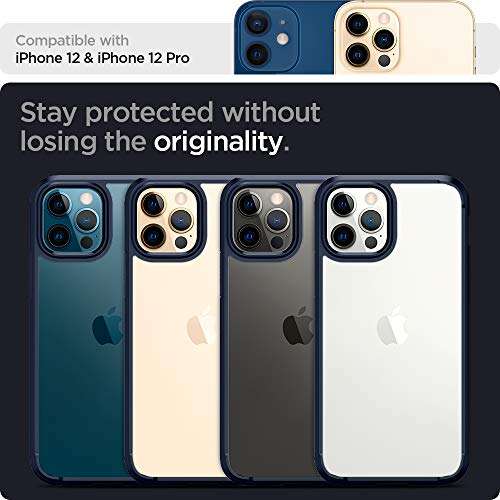 Spigen for iPhone 12/12 Pro Case, Ultra Hybrid [No Magnet Ring][Anti-Yellowing] - Navy Blue 5
