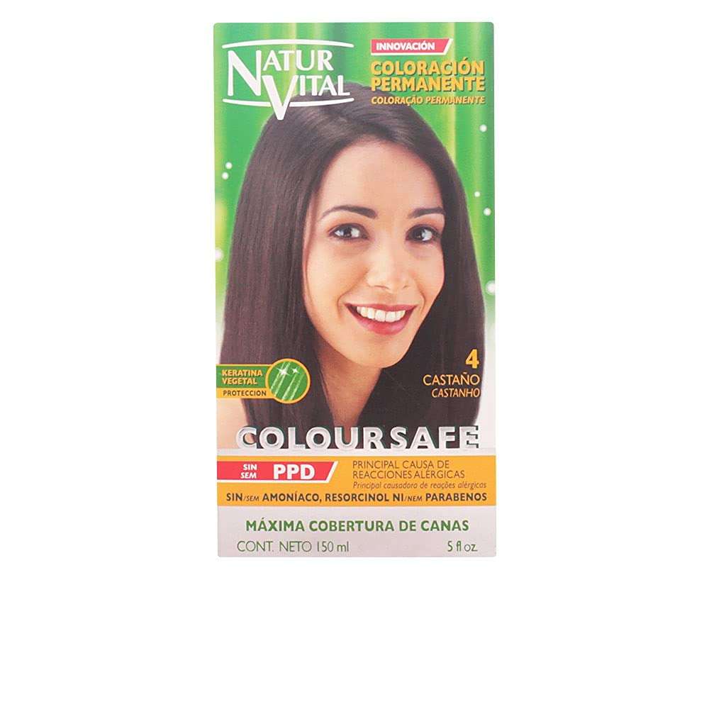 Permanent Hair Dye, Permanent Hair Color . Coloursafe, No Ammonia,Resorcinol,Parabens, or PDD. (~4 Chestnut Hair)