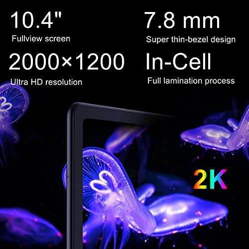 ALLDOCUBE Android 11 Tablet 10.4 inch, iPlay40H Tablet PC, 8GB RAM+128GB ROM, Unisoc T618 Octa-Core Processor, 5MP Front + 8MP Rear Camera, 2000x1200 HD Full Screen, 2.4G+5G WiFi, 6200mAh 4