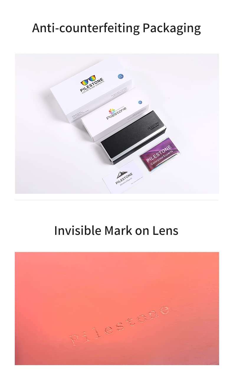 Pilestone Color Blind Glasses TP-022 for 10 Year Old Kids (Titanium Coated) Anti-UV 5