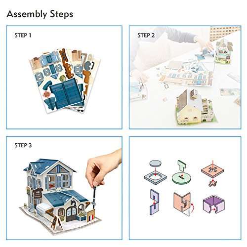 CubicFun 3D French Puzzles for Cityscapes Architectural Building Model Kits, 161 Pieces, W3187h 5