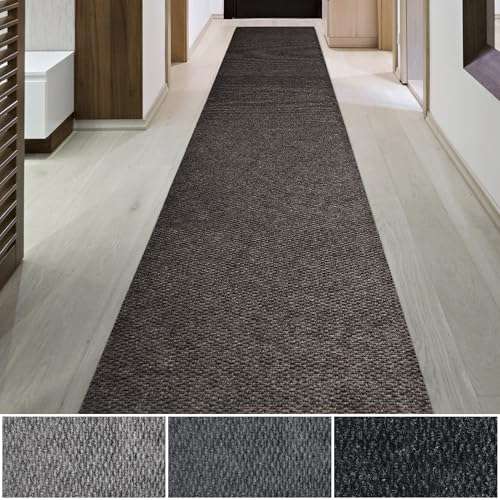 iCustomRug Hallway Runner Rug – 3x8ft Brown, Indoor/Outdoor, Non-Slip Rubber Backing, Low-Profile All-Weather Carpet, Non-Shedding & Easy Care, Entryway Mat Ideal for High Traffic Areas 1