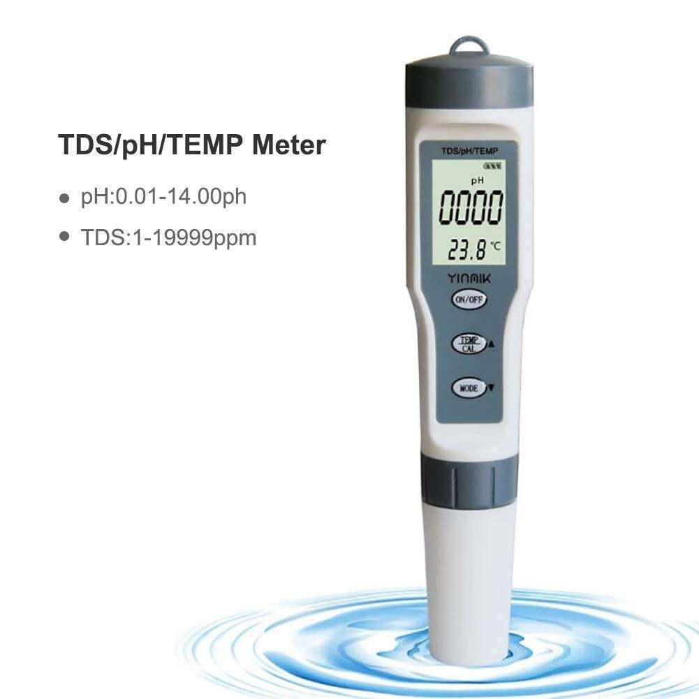 YYONGAO Water Quality Meter, Precise Instrument TDS/PH&Temp 3 in 1 Test Pen Handheld Water Quality Tester for Drinking Water, Laboratory, Aquaculture, Swimming Pool, Aquarium 2