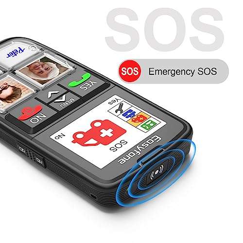 Easyfone T6 4G Picture Button Cell Phone for Seniors and Kids | Easy-to-Use | Clear Sound | Easy Charging Dock | SOS Button | SIM Card Included | Good for Dementia, Alzheimer's and Kids (Black) 3
