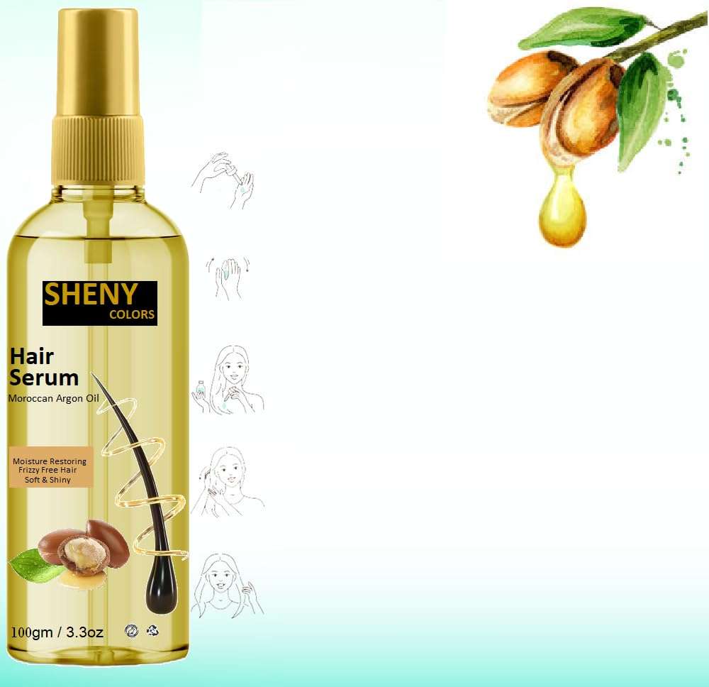 Hair Serum With Argan Oil Extract Smooth, For Smooth, Frizz-Free, Shiny 5