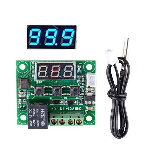 W1209 DC 12V Blue LED Digital Thermostat Temperature Control Thermometer Thermo Controller Switch Module + NTC Sensor + Case 3