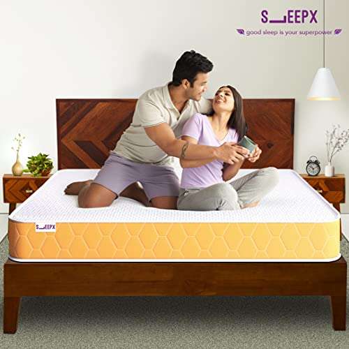 SleepX Dual Comfort Mattress 6 inch Double Bed Size, High Density (HD) Foam- Medium Soft & Hard (Orange, 78x48x6 Inches) 4