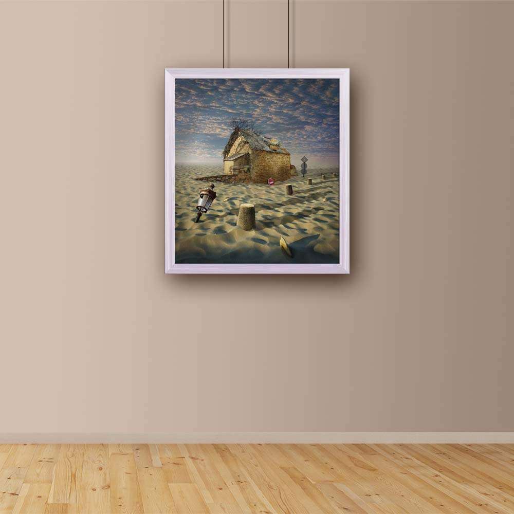 ArtzFolio Lost in Desert Tabletop Painting White Frame 12 x 13.3 inch (30 x 34 cms) 4