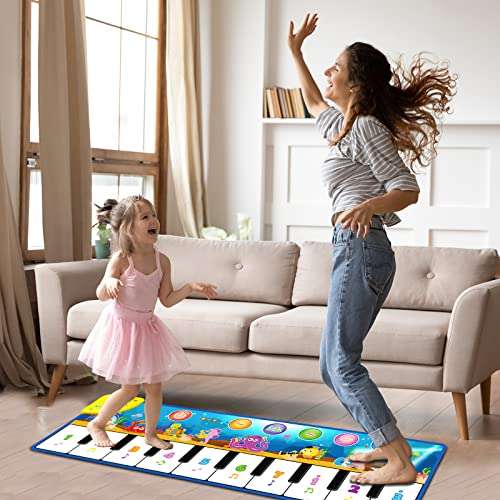 Foayex Valentines Day Gifts for Toddlers Boys & Girls Toys,Foldable Musical Toys, Learning Floor Mat with 8 Instrument Sounds-Touch Play for Early Education, Birthday Gifts for Baby Boys Girls 6