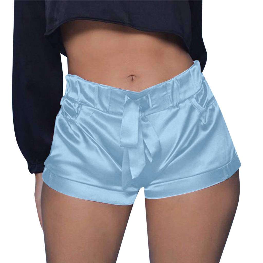 Shorts For Women High Waisted Sexy Satin Pants Summer Casual Beach Shorts With Pocket Teresamoon 1
