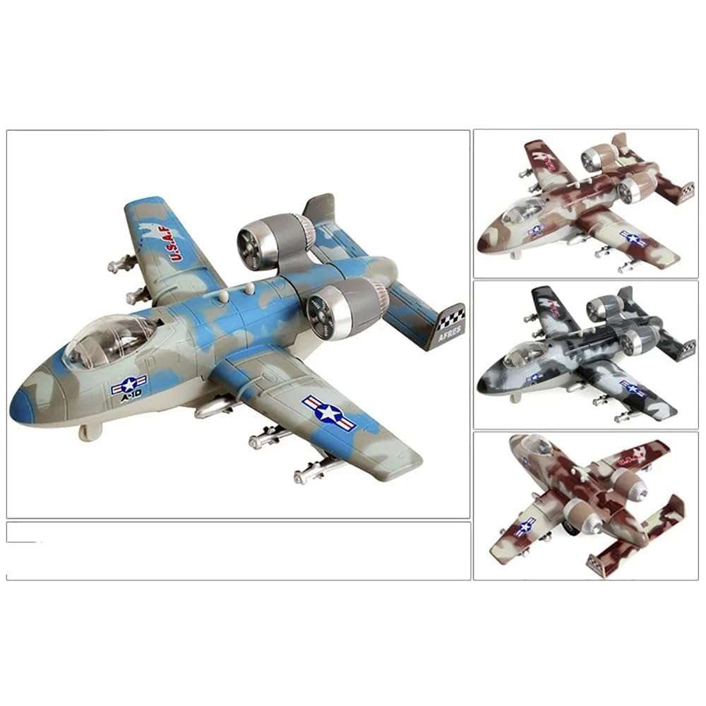 DEOXY Airplane Toys for Kids Diecast Airbus Aeroplan Aircraft Scale Model Light Sound Pullback (blue) 5