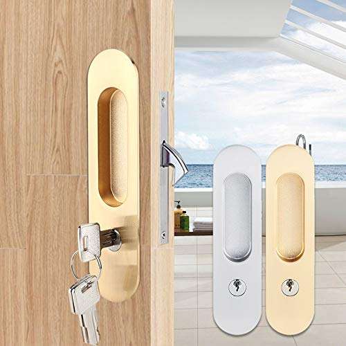 TJLSS Sliding Door Lock Handle Anti-Theft with Keys for Barn Wood Furniture Hardware Door Latch Lock for Double Doors 3