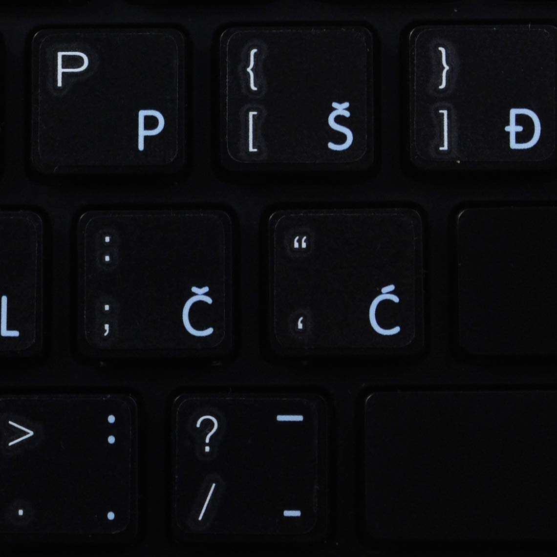 Apple Croatian Labels for Keyboard with White Lettering Transparent for Desktop, Laptop and Notebook 1