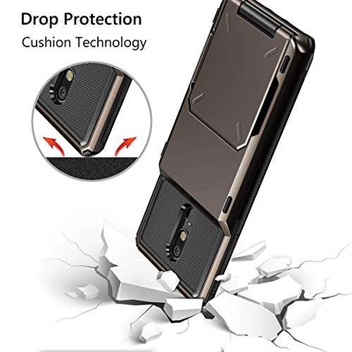Vofolen Case for LG Stylo 5 Case Wallet [4-Card Pocket] Credit Card Holder ID Slot Anti-scratch Dual Layer Protective Bumper Rubber Armor Non-slip Hard Shell Cover Case for LG Stylo 5 5+ 5V -Gun Metal 5