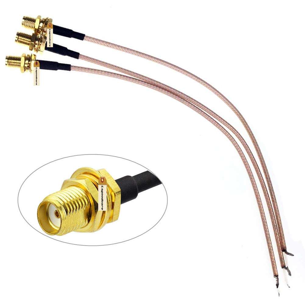 Lsgoodcare SMA-Female to Pigtail Antenna Extension Cable- RG316 Coaxial Cable Connector Antenna Adapter,Pack of 3, Length 20Centimetre/8' 2