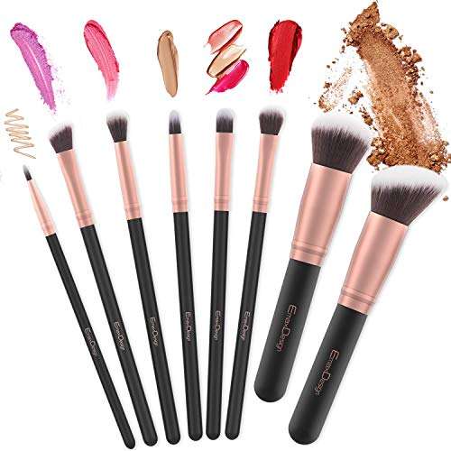 EmaxDesign Synthetic Bristle Makeup Brushes- Rose Gold, 17 Pieces 5