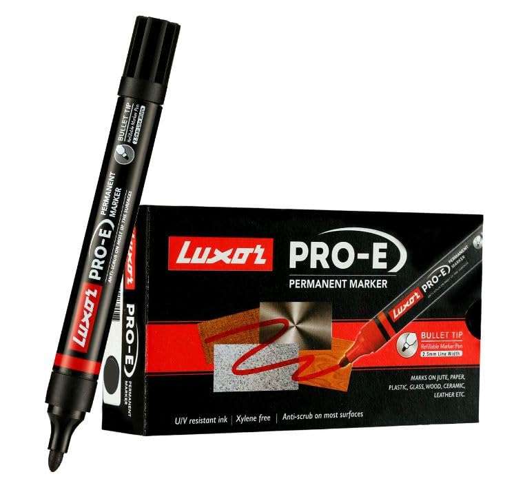 Luxor Permanent Marker 1884 Pro-E (Black)(count of 10)(pack of 5) 1