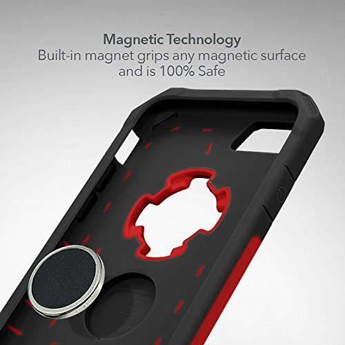 Rokform iPhone 6/6s PLUS Rugged Series Military Grade Magnetic Protective Phone Case with twist lock & universal magnetic car mount (Red) 302356 3