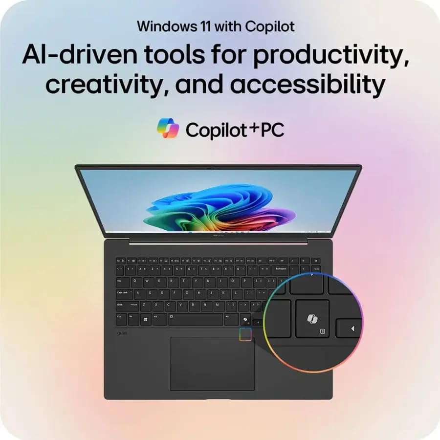 LG Gram 17 Touchscreen Business Laptop, AI Copilot+ PC, 17" 2.5K WQXGA Display, Intel Ultra 7 Series 2 258V, 32 GB RAM, 8 TB SSD, Intel Arc Graphics, Backlit, Wi-Fi 7, Windows 11 Pro, w/Accessories 5