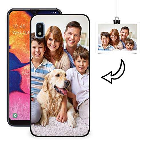 Styletify Custom Phone Case for Galaxy A10E, Personalized Photo Case Customized Picture Shockproof Phone Case Soft Silicone Candy Cases for Birthday Protective Phone Cover Black 2