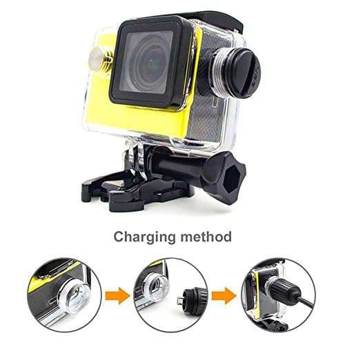 Camera Case, Action Camera Housing Case with USB Charging Cable Support for SJ4000/SJ7000 2