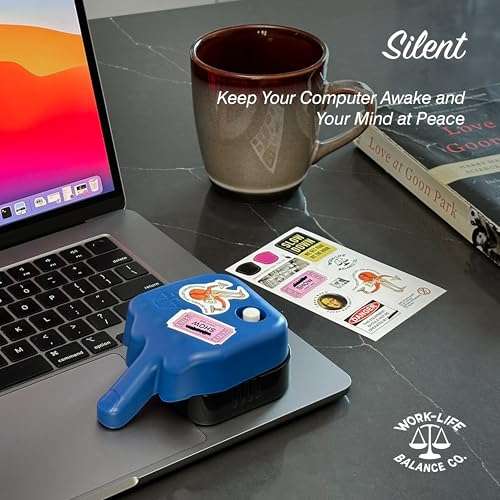 Laptop Trackpad Jiggler -AA Battery Lasts 6 Months -Undetectable -Cordless Mouse Jiggler -Does Not Work on DeII -Keeps Touchpad Active, Laptop Awake -Mechanical Mouse Mover -ON/Off Switch (Blue) 6