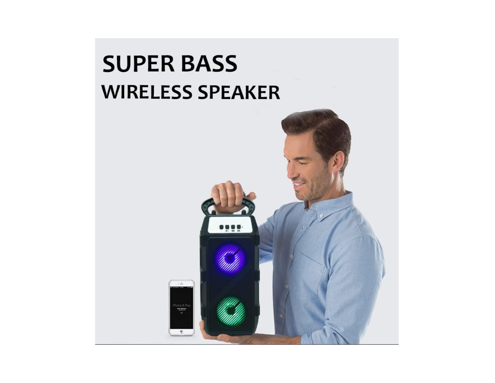Bluetooth Party Speaker Karaoke System Trolley Outdoor Speaker 20 W Bluetooth Speaker (Free Mic) 4