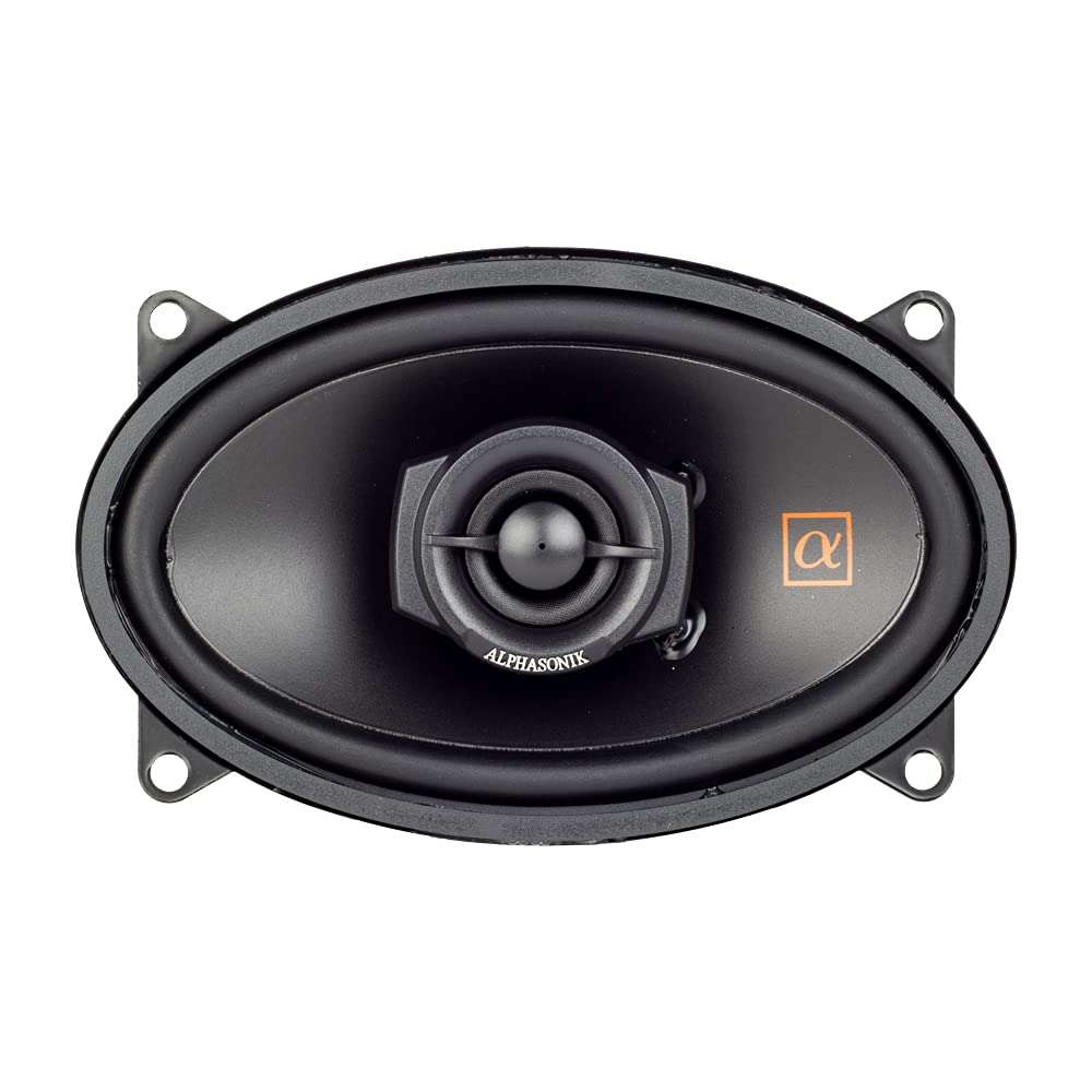 Alphasonik 1 Pair of NS46 Neuron Series 4x6 (240 Watts Max for The Pair) 120 Watts Max Per Speaker 2-Way Full-Range Car Audio Speaker with PEI Dome Tweeter Polypropylene Cone 4